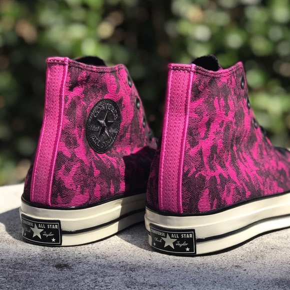 Converse Chuck 70 Hi Fuchsia Camo Denim Sneakers - Picture 3 of 9